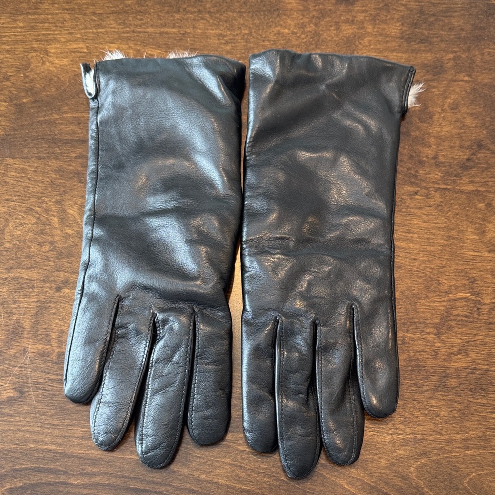 Black Leather Womens Gloves